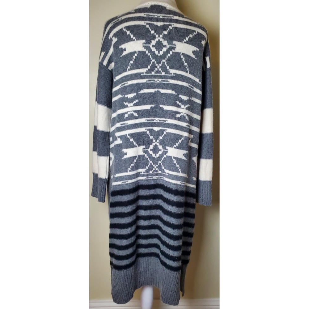 Yoon Anthropologie Medium Southwestern Aztec Long Cardigan Duster Cashmere Wool‎